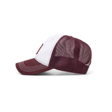 F & F Maroon and White Trucker Cap